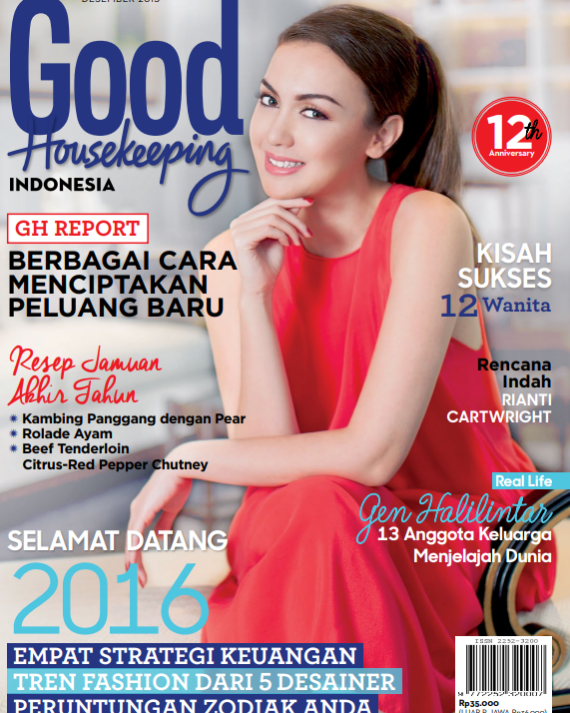 Majalah Good Housekeeping Indonesia - Edisi Desember 2015 (Rianti Cartwright)